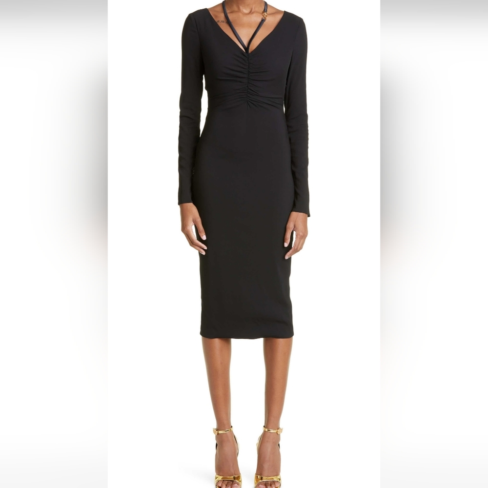 Versace Medusa Long Sleeve Size 8 Midi Dress